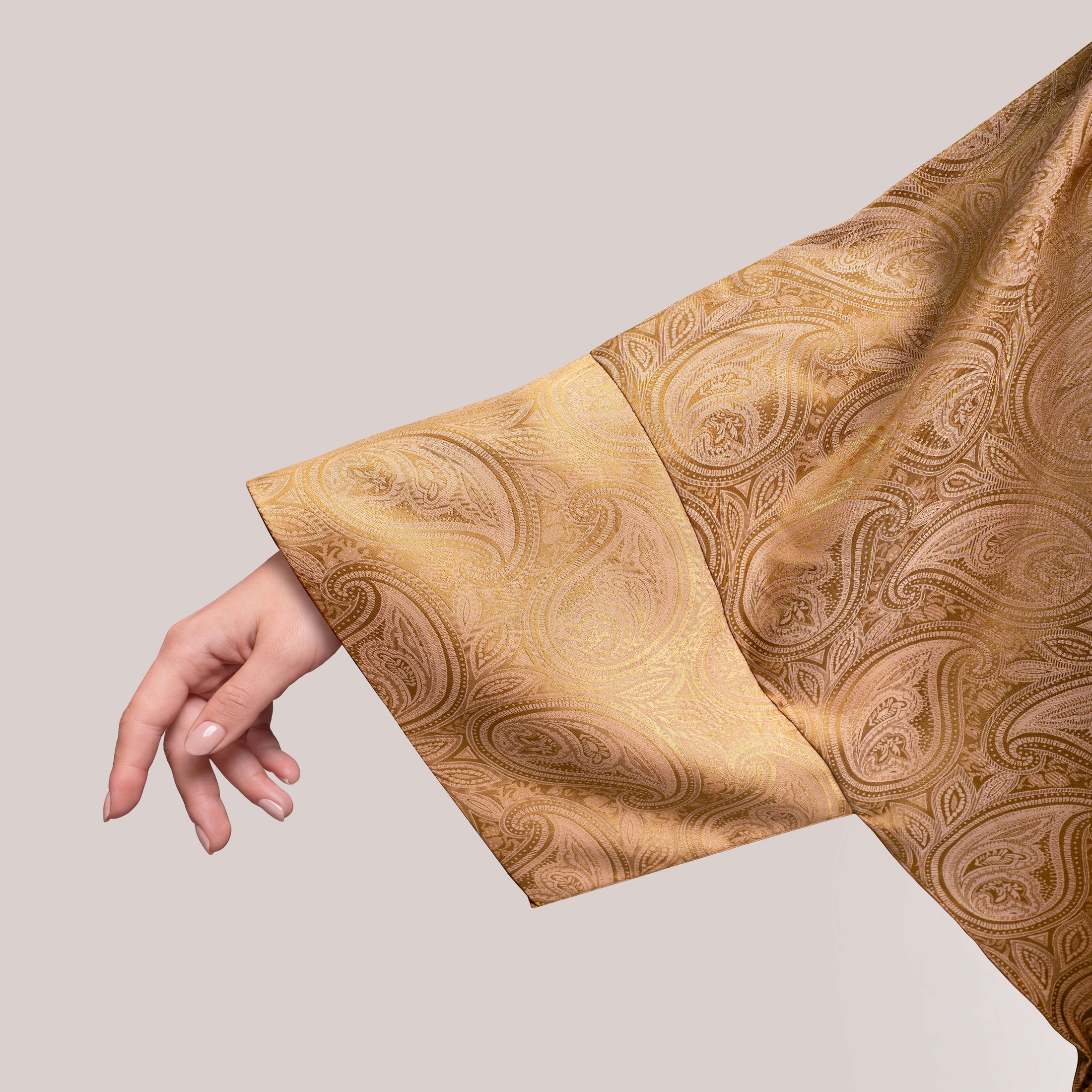Summer Abaya Yellow Damask design