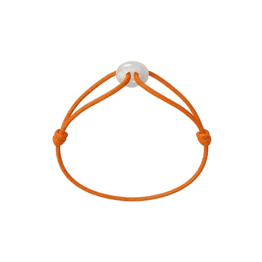WECORD Mini White Soho Bracelet with Orange Cord