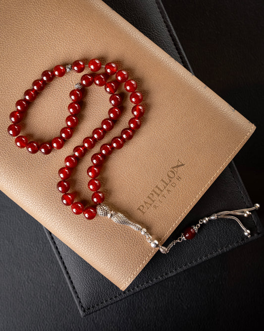 Agate stone Subha with a silver set