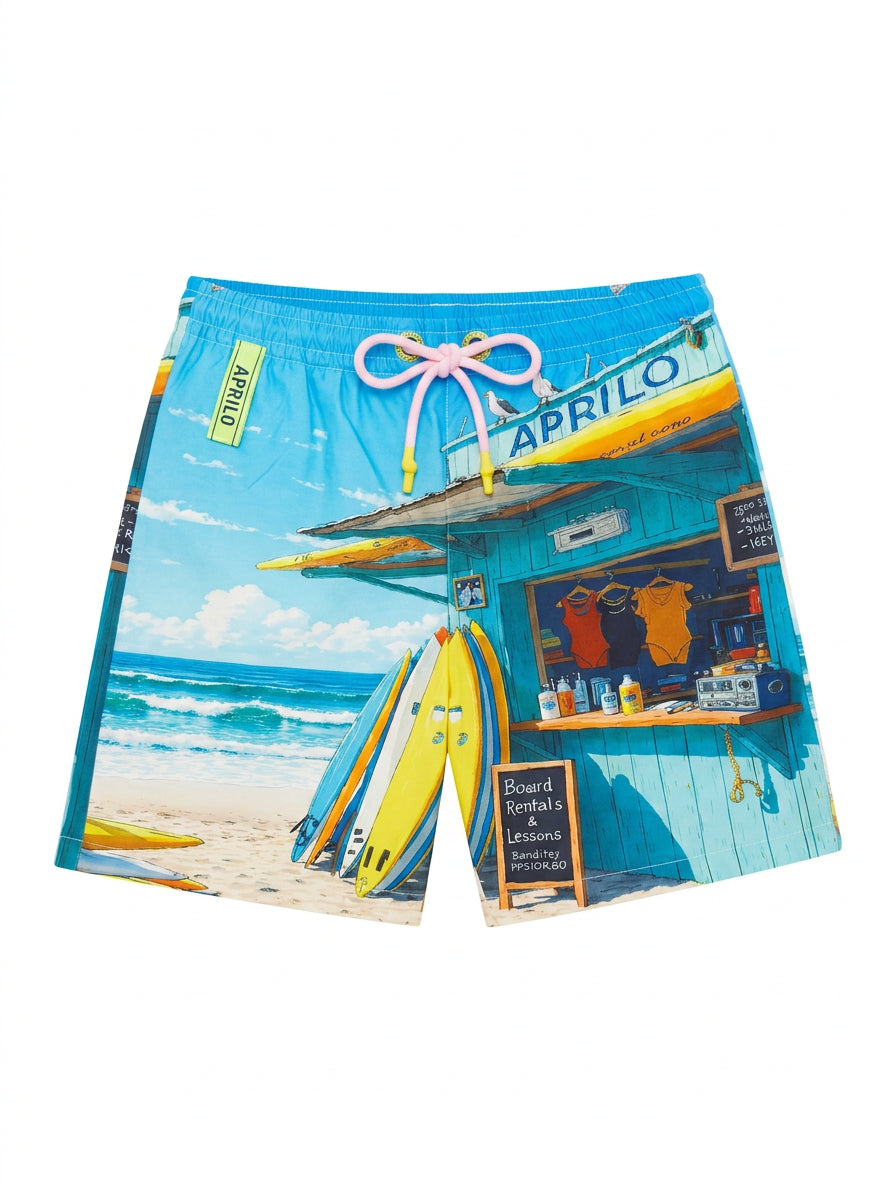 Aprilo Surf Board Swim Shorts – Blue