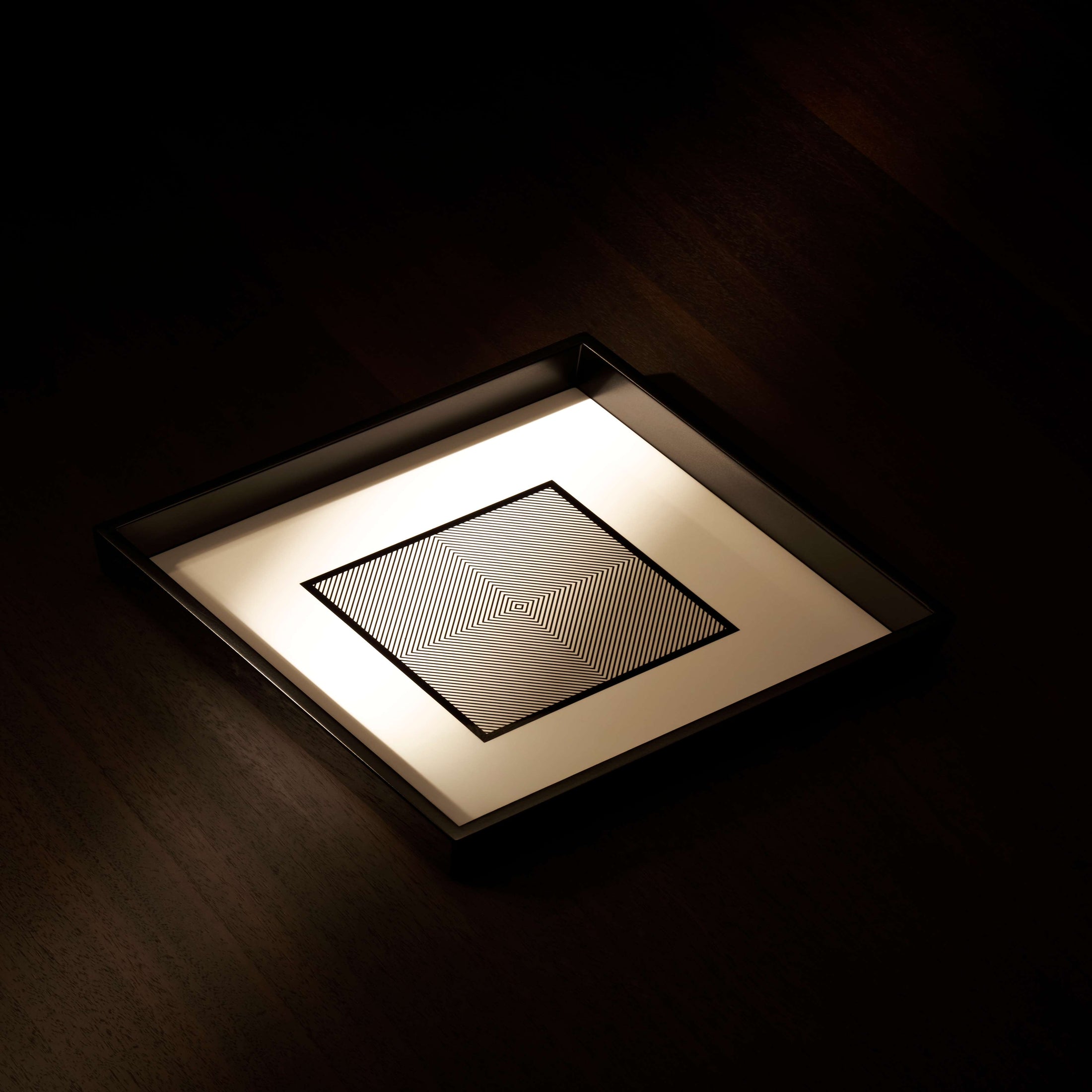 Optical Art Lacquered Square Tray-M