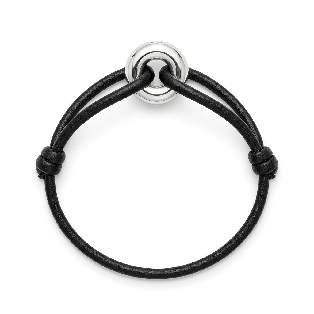 WECORD Silver Soho Diamond Bracelet with Black Cord