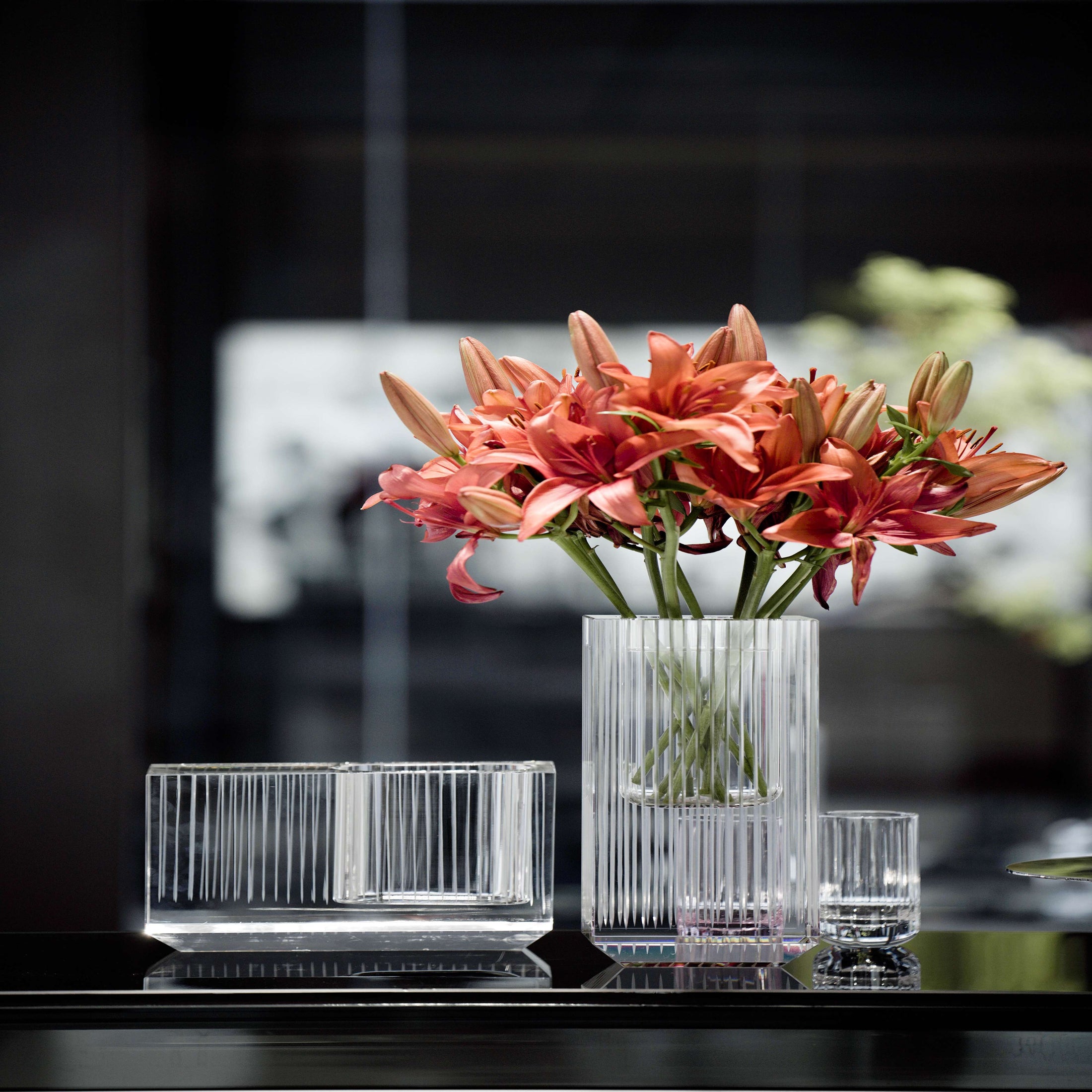 XUYU K9 Crystal Cubic Vase-Short