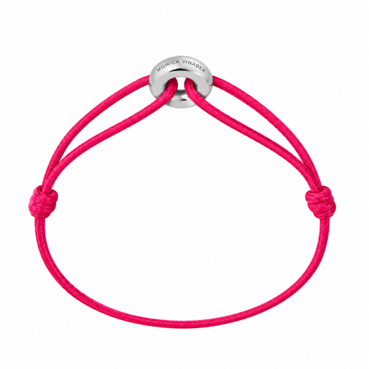 WECORD Mini Silver Soho Bracelet with Raspberry Cord