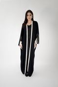Load image into Gallery viewer, Briolette abaya Black Crepe with silk
