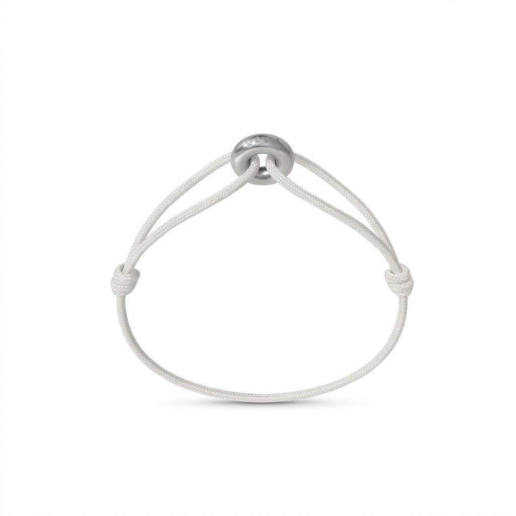 WECORD Mini Silver Soho Bracelet with White Cord