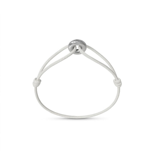 WECORD Mini Silver Soho Bracelet with White Cord
