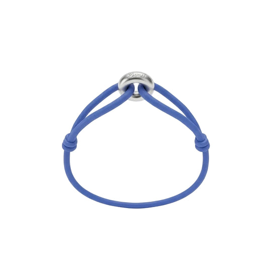 WECORD Silver Soho Bracelet with Pastel Blue Cord