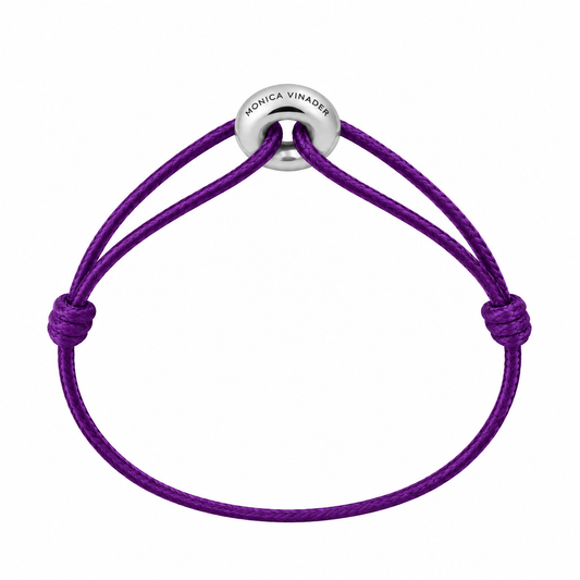 WECORD Mini Silver Soho Bracelet with Purple Cord