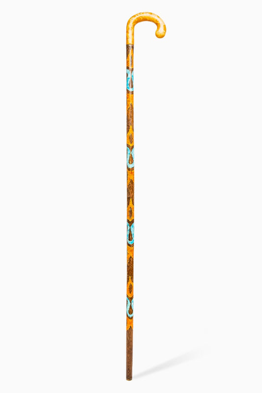 Hand made Ebony Wood stick with Karhaman stone engaved Big