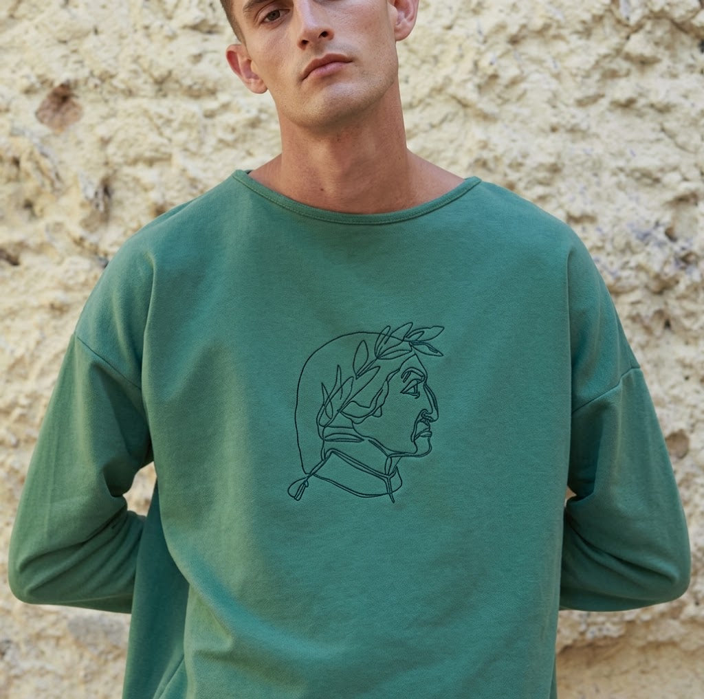EMBROIDERED SWEATER DANTE GREEN ML