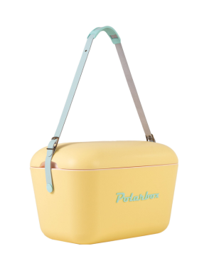 POLARBOX Yellow Cooler Box with Cyan Pop Strap - 20L