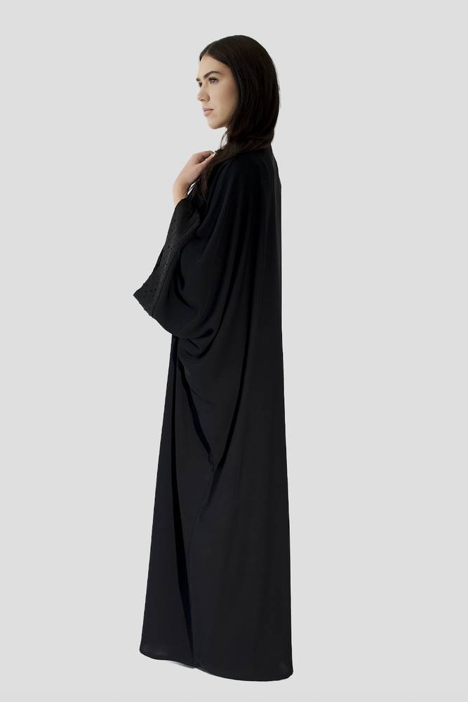 Briolette abaya Black Crepe