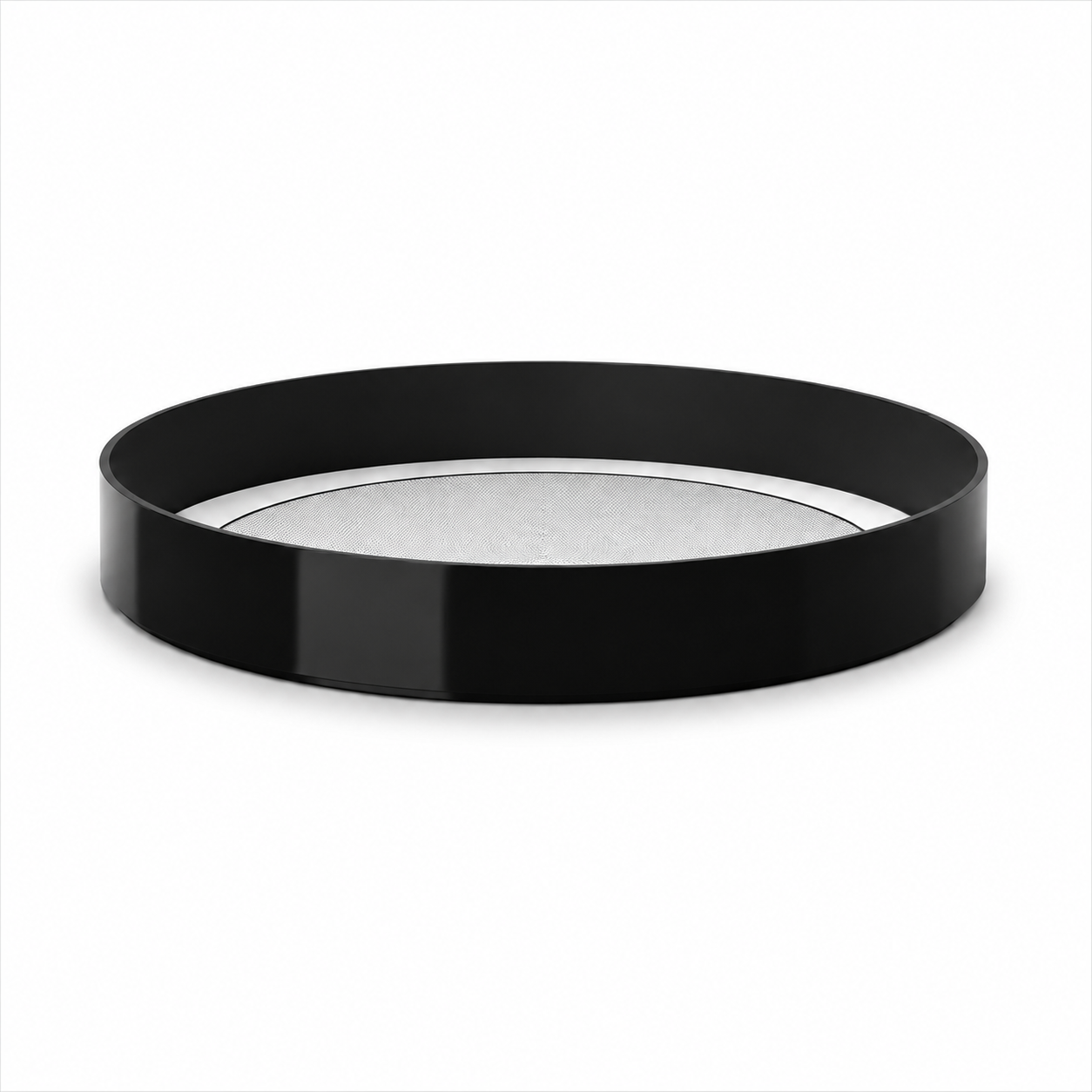 Optical Art Lacquered Round Tray-Black L