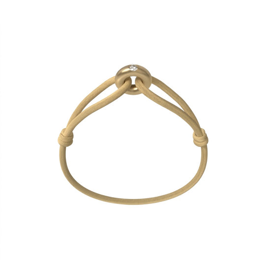 WECORD Golden Soho Diamond Bracelet with Sand Cord