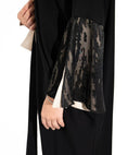 Load image into Gallery viewer, Briolette abaya Black Crepe with silk

