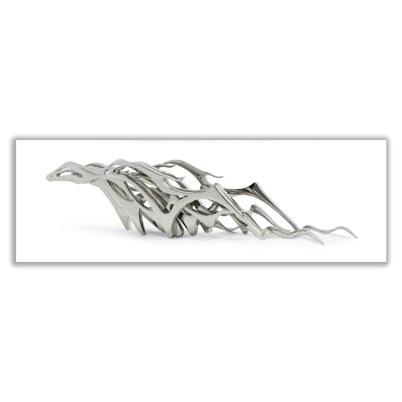 Matar Bin Lahaj Chrome Horse Sculpture | h 9 x l 37 cm