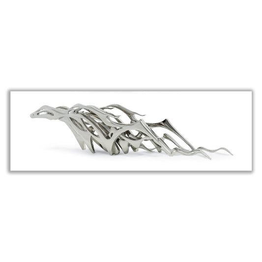 Matar Bin Lahaj Chrome Horse Sculpture | h 9 x l 37 cm