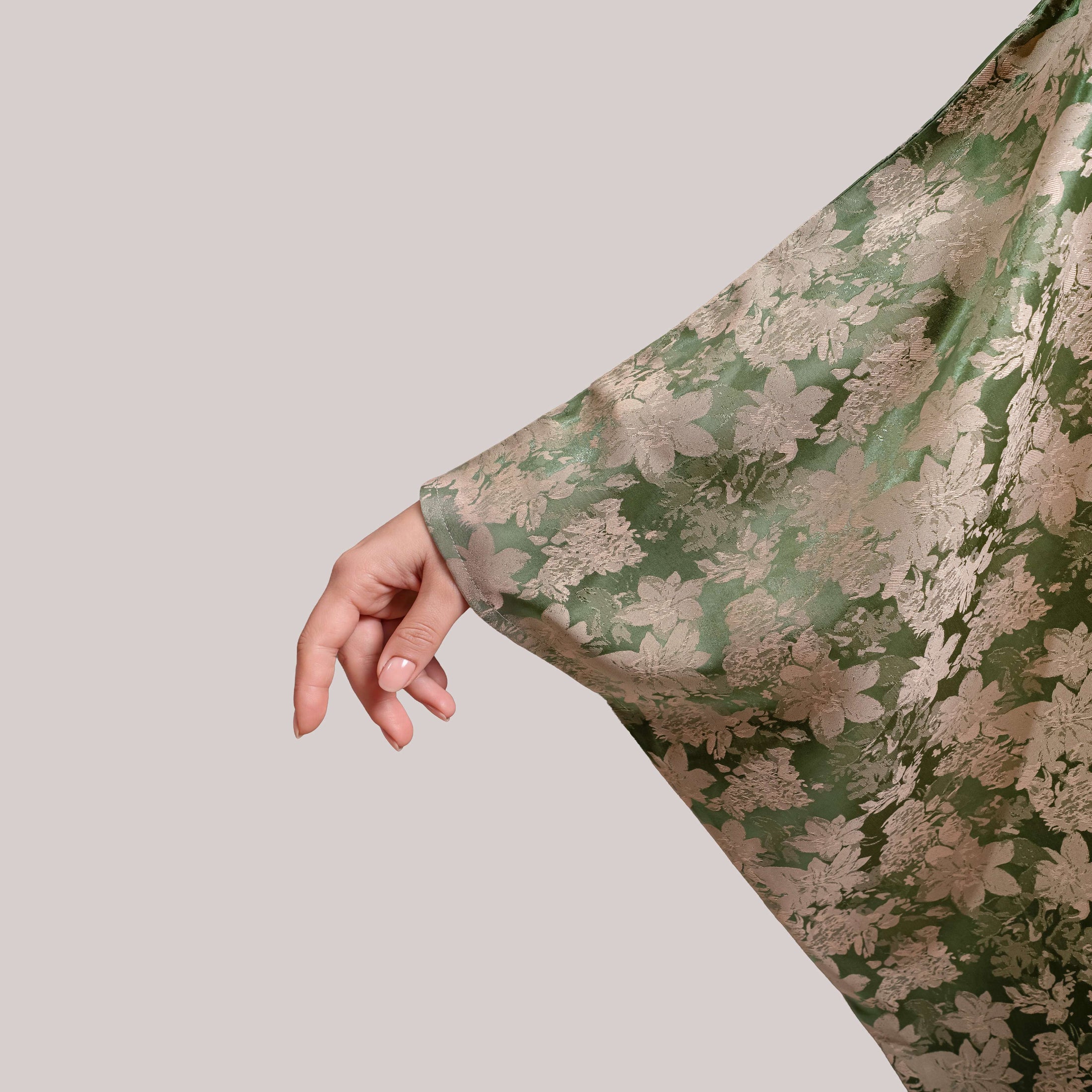 Summer Abaya Green Flower design