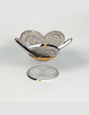 ANAMIL Round Petal Platter - Black&White