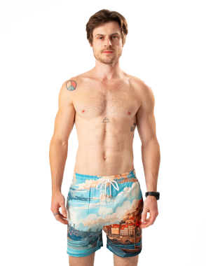 APRILO Beach Print Swimming Short | Medium