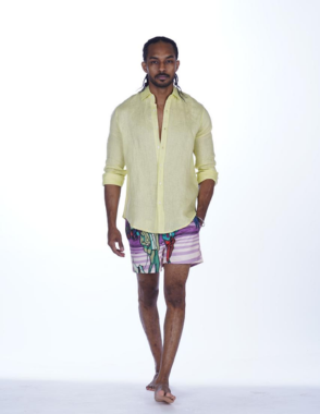 APRILO Yellow Linen Shirt | Small - Medium