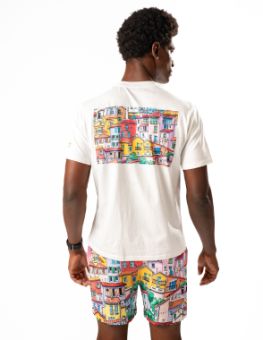 APRILO Building Print T-Shirt | Medium