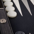 Load image into Gallery viewer, Handmade Classic Black Inlaid Leatherette Backgammon with Sideracks 48x30cm
