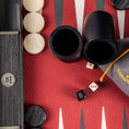 Load image into Gallery viewer, Handmade Burgundy Red Inlaid Leatherette Backgammon with Sideracks 48x30cm
