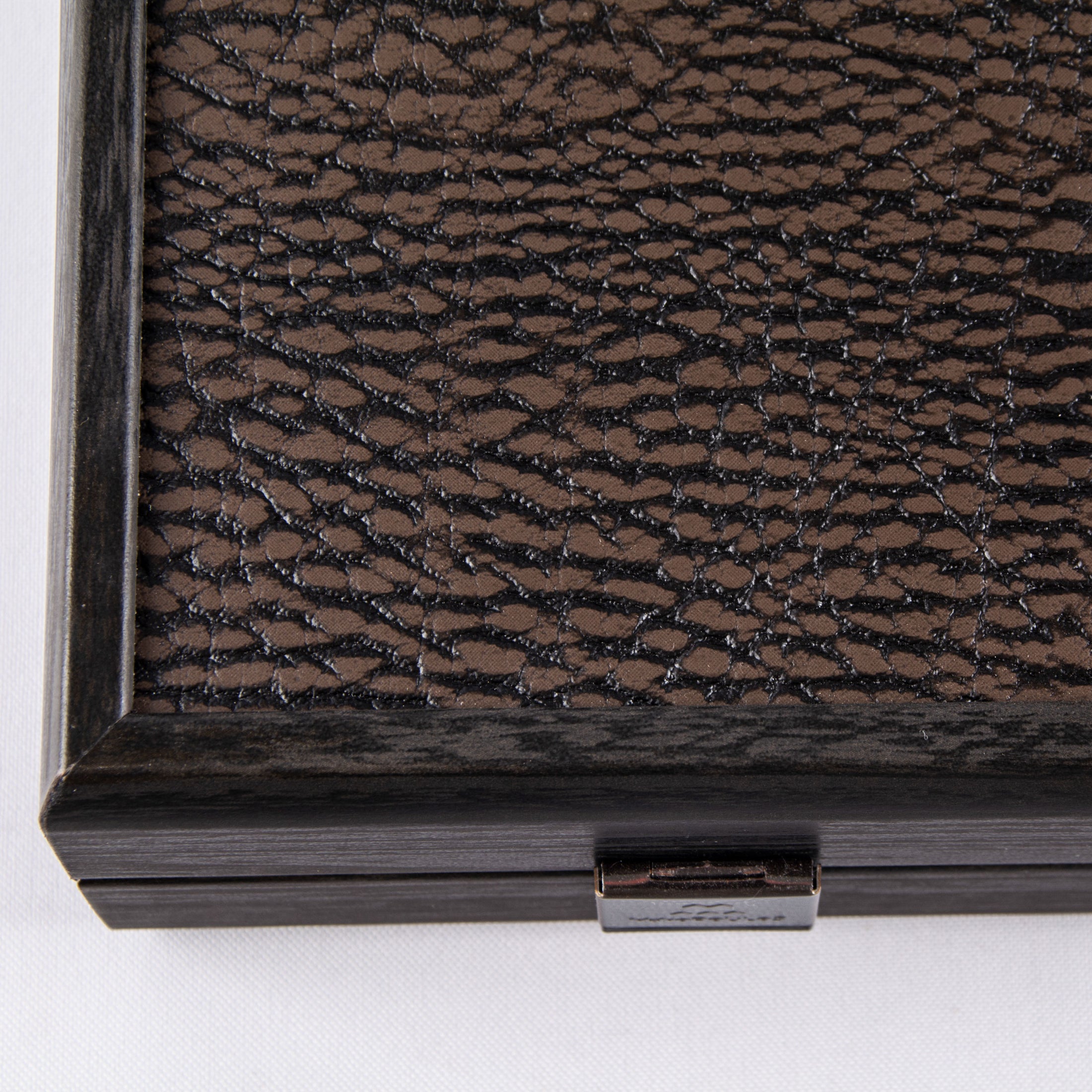 MANOPOULOS Handmade Mocha Brown Inlaid Leatherette Backgammon with Sideracks 48x30cm