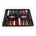 تحميل الصورة إلى عارض المعرض، Handmade Black Oak with Silver Stripes Inlaid Backgammon with Red Burl - Grey points with Side racks
