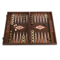 Load image into Gallery viewer, Handmade Natural Burl Inlaid Backgammon with Inlaid Pearl Elements points with Side racks 48x30cm
