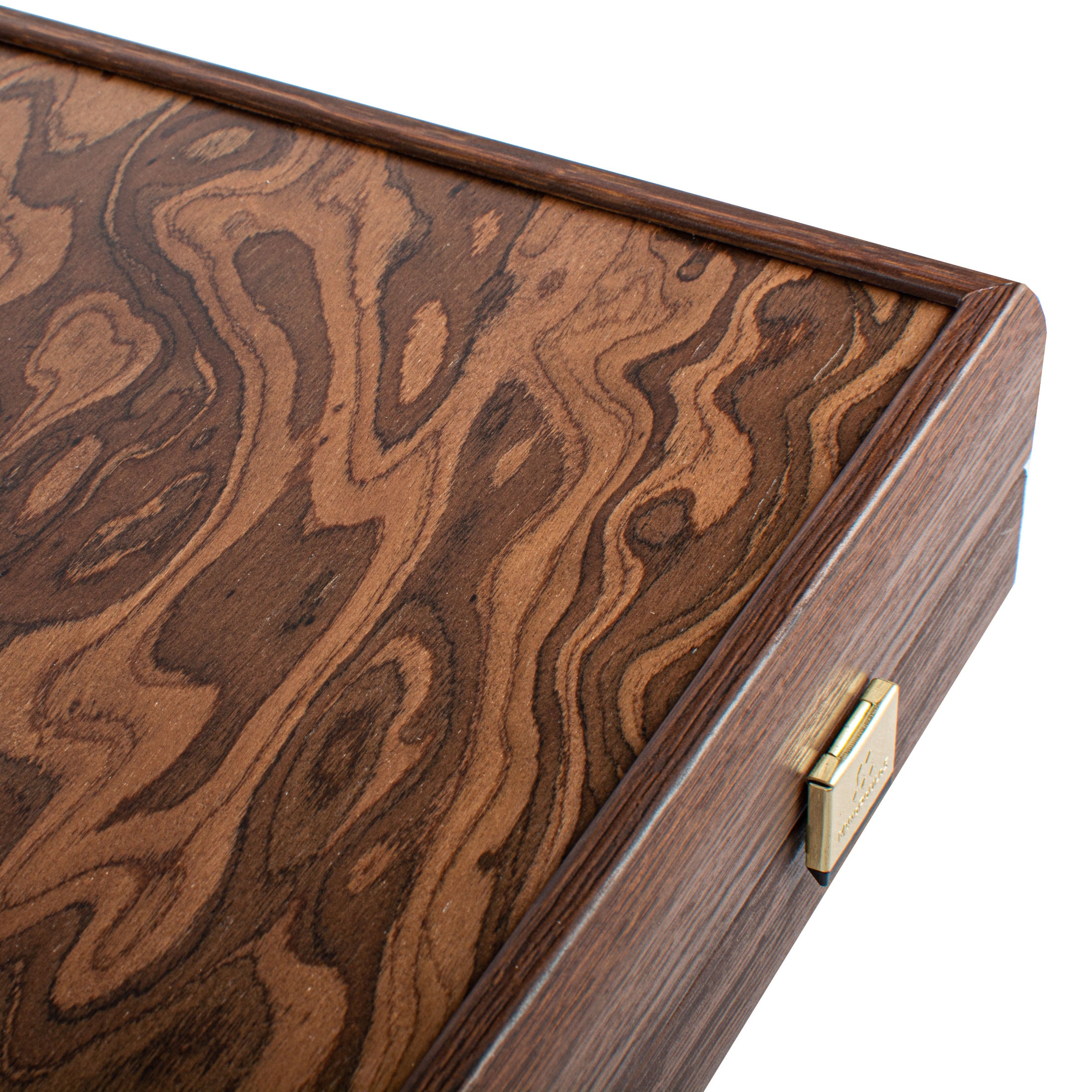 Handmade Natural Burl Inlaid Backgammon with Inlaid Pearl Elements points with Side racks 48x30cm
