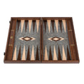 تحميل الصورة إلى عارض المعرض، Handmade Pearly Grey Vavona Inlaid Backgammon with Oak - Wenge points with Sideracks 48x30cm
