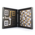 تحميل الصورة إلى عارض المعرض، Chess-Backgammon-Ludo-Snakes - Black - Ivory - Walnut replica wooden case
