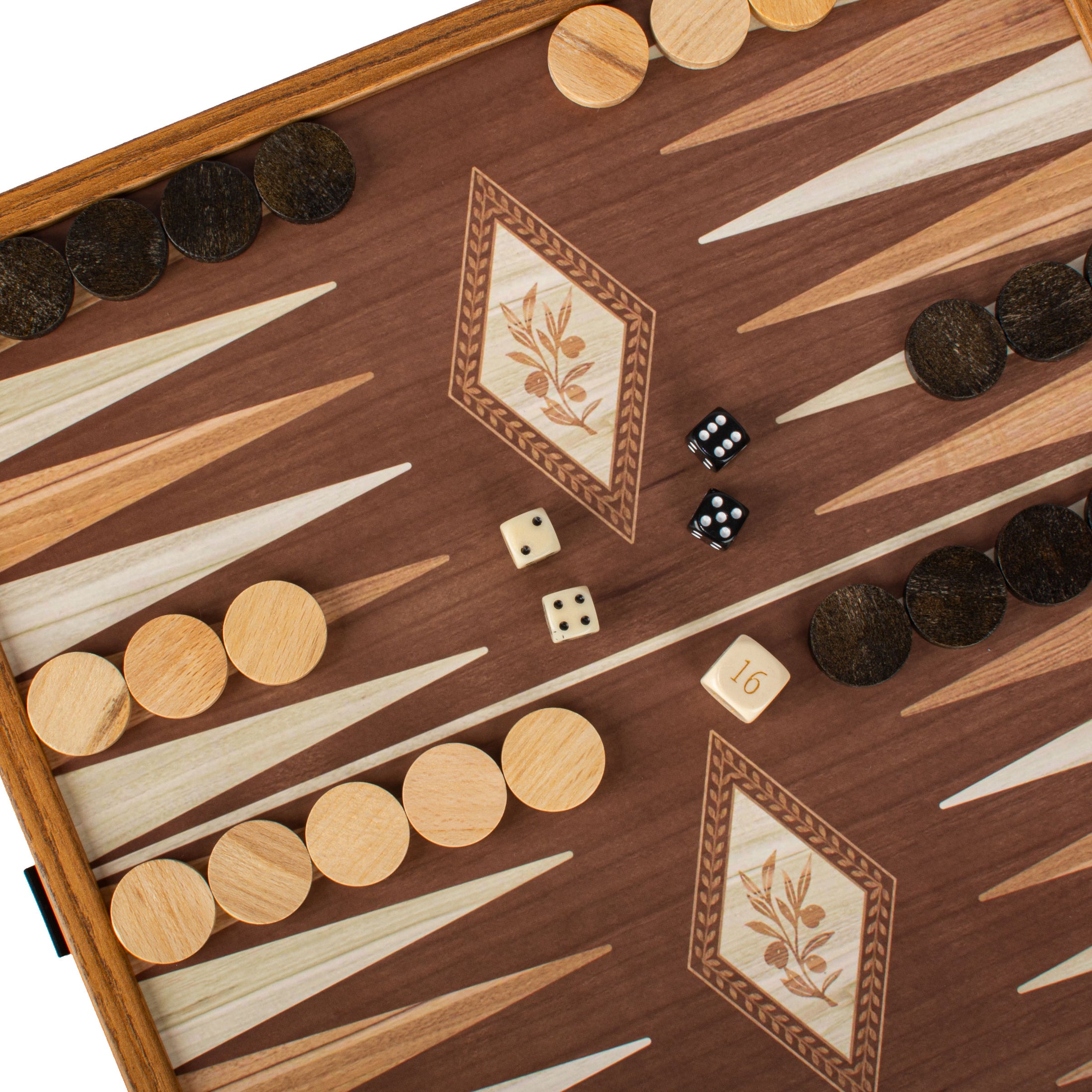 MANOPOULOS Chess/Backgammon/Ludo/Snakes - Classic Style Design in Walnut Replica Wooden Case