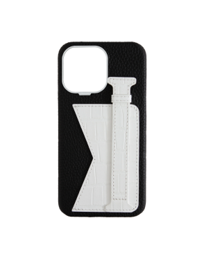 CONCEPTO Matte White Embossed Duo Crocodile Case for iPhone 15 Pro Silver Frame