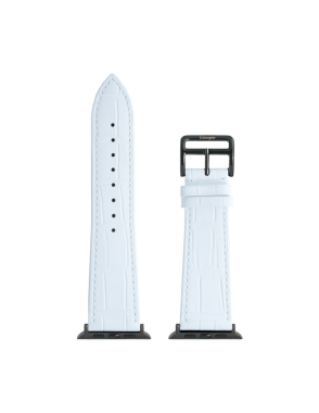 CONCEPTO Matte White Embossed Crocodile Watch Strap 38-42 mm | Black