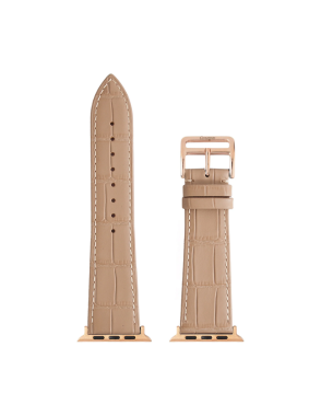 CONCEPTO Matte Nude Embossed Crocodile Watch Strap 42-49 mm | Rose Gold