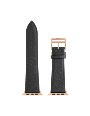 CONCEPTO Black Epsom Watch Strap 42-49 mm | Rose Gold