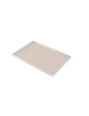 Large Rectangle Walnut Wood x Brown Leather Tray