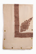 Load image into Gallery viewer, Pashmina Mens Shawl-Beige with red Embroidery
