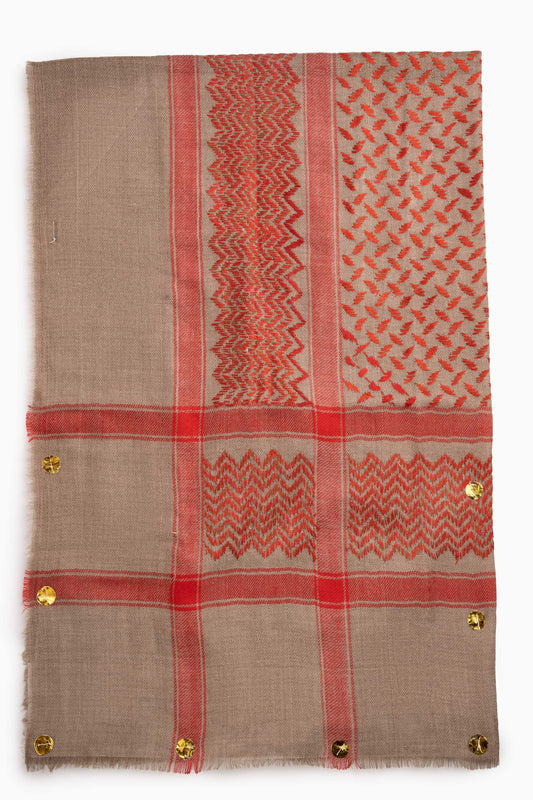 Pashmina Mens Shawl- Red Shmag