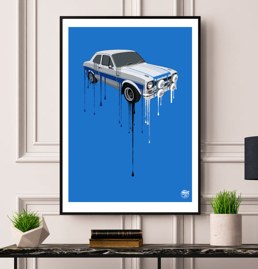 FUELED ART Ford Escort Mk1 RS2000 Print 32x24 Black