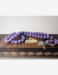 Load image into Gallery viewer, HOLAI Purple Volcanic Stone Beads with Silver Coin - 10 m
