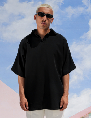 Sueded Viscose Shirt Black Size- M