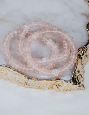 Rose quartz hand made faceted bracelate