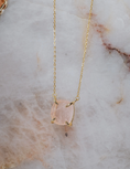 Load image into Gallery viewer, LINDEZA Rose quartz sterling silver and 14K gold plated Necklace

