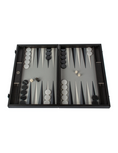 Load image into Gallery viewer, MANOPOULOS Handmade Trilogy of Grey Inlaid Leatherette Backgammon with Sideracks 48x30cm
