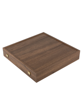 MANOPOULOS Minoan warrior Metal Chess set with Gold - Silver Chessmen - 36cm Chessboard in Brown